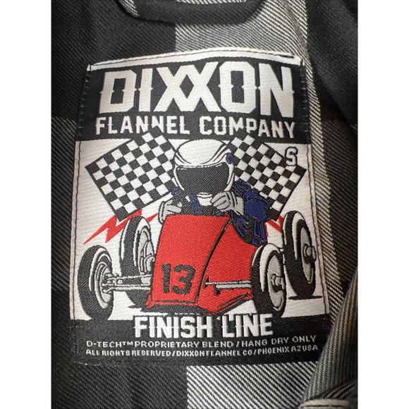 Dixxon Flannel Shirt Womens Size S Black Gray Plaid Finish‎ Line Button Up - Picture 3 of 10